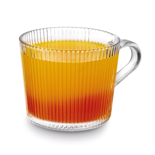 Veľký SKLENENÝ hrnček NA KÁvu, čaj, dekoratívne sklo na nápoje, PRUHOVANÝ, 400ml