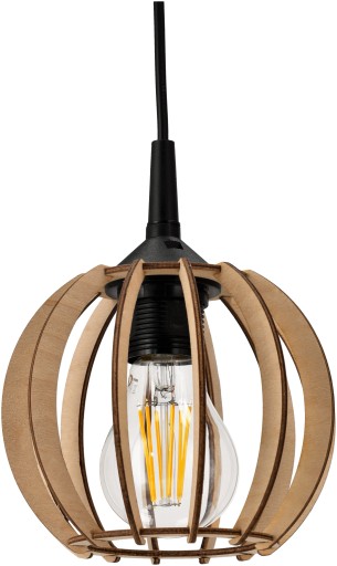 DREVENÉ ZÁVISNÉ STROPNÉ SVÍTIDLO E27 LED + HÁK + Nastaviteľné