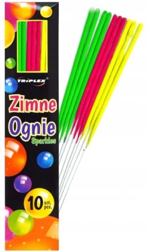 STUDENÉ Prskavky 17 cm NEÓNOVÝ UMELÝ OHŇOSTROJ 10 KS