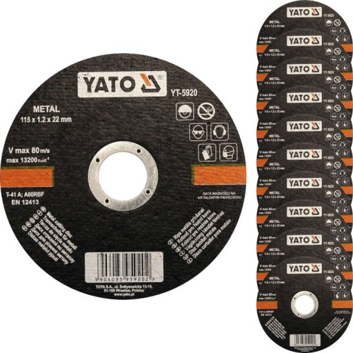 KOVOVÉ REZNÉ KOTÚČE 115x1,2x22,2mm YATO 10 KS