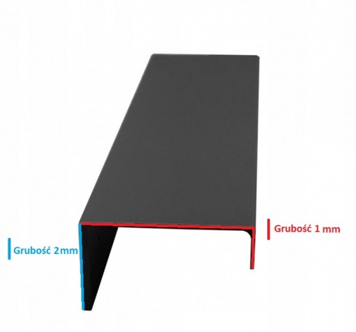 Nábytková úchytka LOFT C9 edge L-150 mm čierna