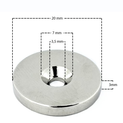 MPW 20x7/3,5x3 magnety z neodymových magnetov - 5 ks.