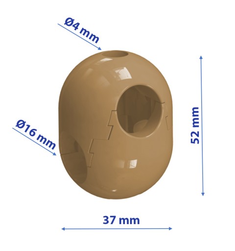SUN - ZÁPADKOVÁ KRÍŽOVÁ SPOJKA PRE LANÁ 16mm BÉŽOVÁ 1 ks