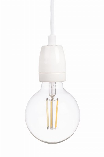 Keramická objímka pre žiarovku E27, biela