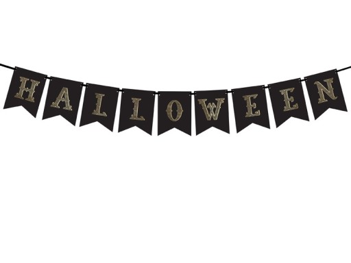 Halloweenska bannerová girlanda - čierna, 20 x 175 cm