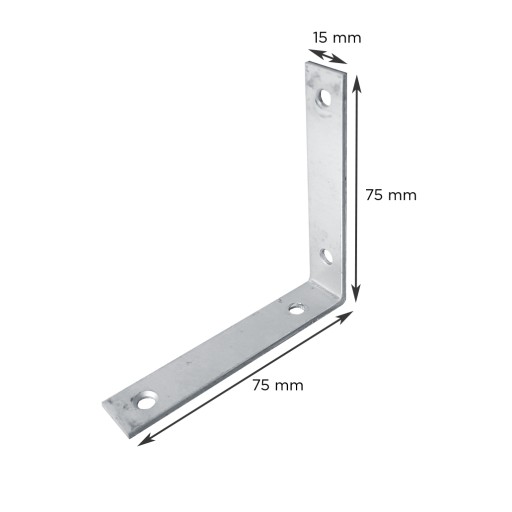 Úzky nábytkový uholník KW-6 75x75x15 mm 10 kusov
