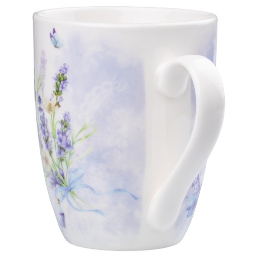 PORCELÁNOVÝ hrnček s rúčkou NA KÁVU A ČAJ DARČEK 320ml LEVANDUĽA
