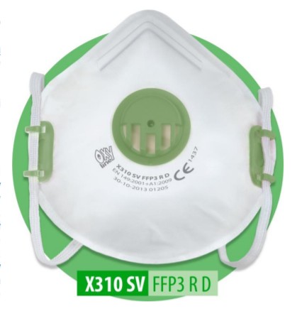 Protiprachová polomaska triedy P3 Oxyline X 310 SV FFP3 R D