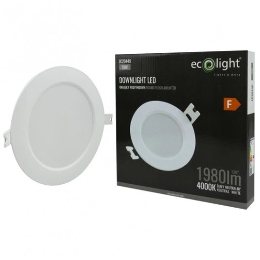LED svietidlo zapustené zapustené okrúhle okrúhle očko 18W 4000K neutrálne