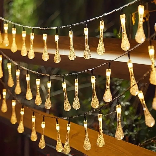 SOLAR GARLAND LED záhradné svetelné girlandy na balkón, 40 žiaroviek, 6 m
