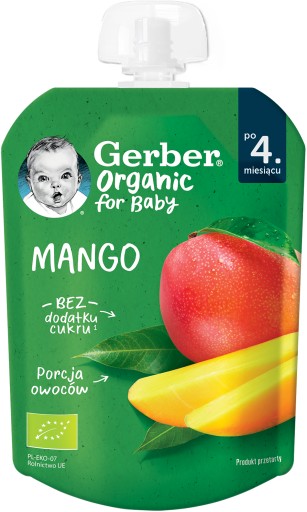 GERBER BIO Mango dezert v tube pre bábätká po 4 mesiacoch 80g