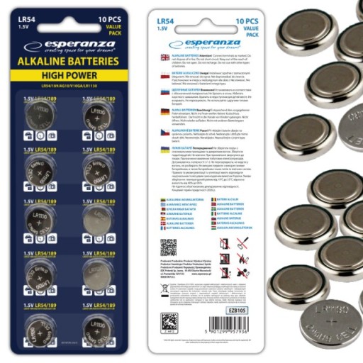 ALKALICKÉ BATÉRIE LR54 AG10 10KS