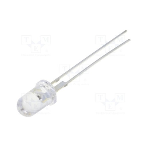 LED dióda 5mm červená 15 stupňov 75000mcd 50mA / OS5REA5111P