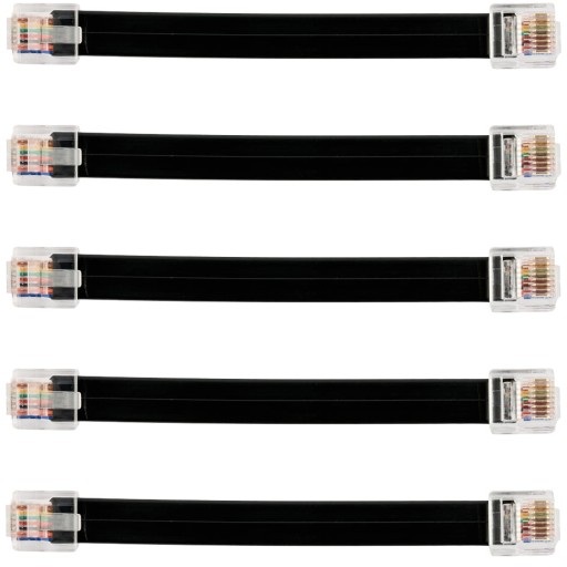 Patchcord patch kábel RJ45/RJ45 10cm plochý, 5 ks