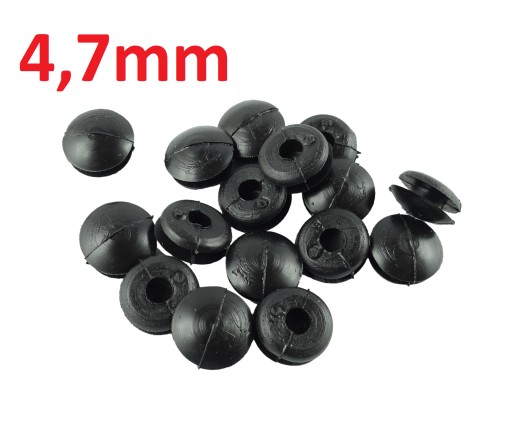 20x Gumová zátka, pre plech korpusu nábytku, hmoždinka pre priemer otvoru 0,5 cm
