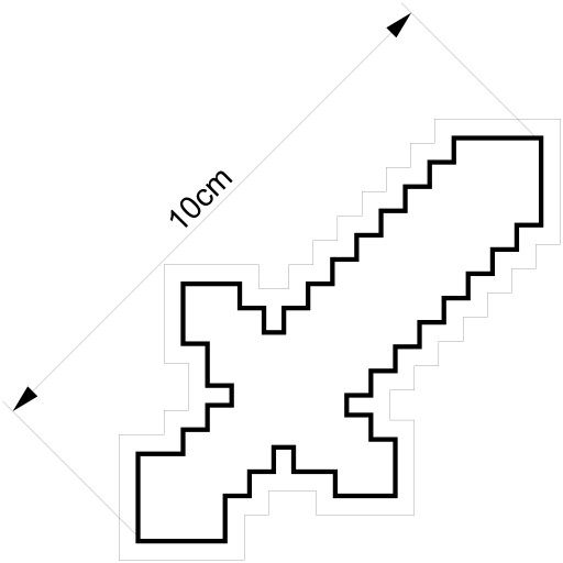 Forma na vykrajovanie na sušienky Minecraft Sword 1 10 cm