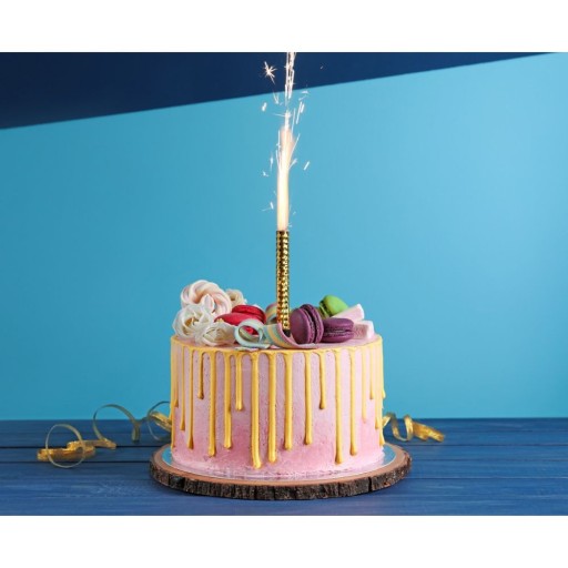 2ks TORTA FONTÁNA RACA SVIEČKA ZLATÁ SVIEČKA NA TORTU NARODENINOVÁ SVADBA 12cm
