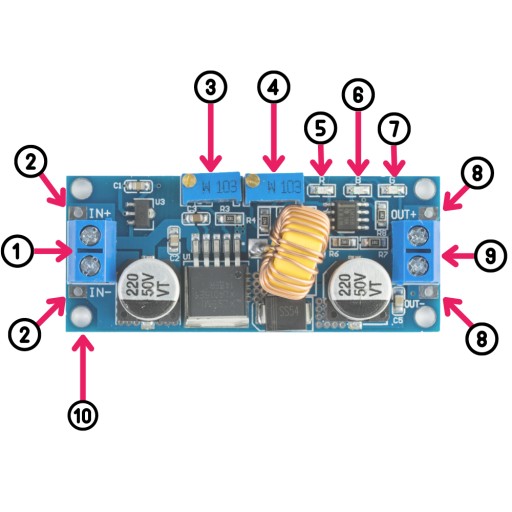 Regulátor napätia DC-DC 5A XL4015 Regulácia prúdu