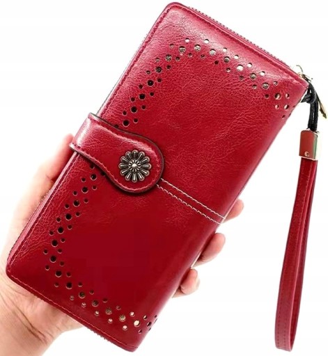 Kožená peňaženka, veľký, priestranný, prelamovaný boho opasok na karty