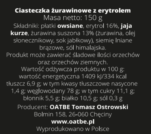Brusnicové sušienky s erytritolom, bez pridaného cukru
