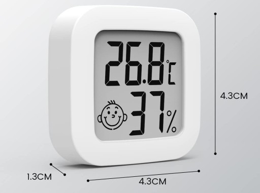 ELEKTRONICKÝ PRIESTOROVÝ TEPLOMER DIGITÁLNY vlhkomer METEOSTANICA + BATÉRIA