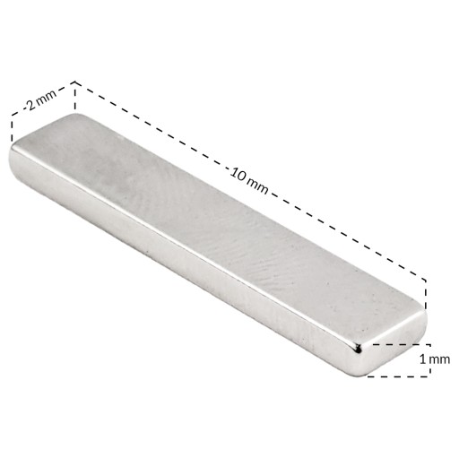 NEODYMOVÝ MAGNET TANIER 10x2x1 N38 - 70 KS