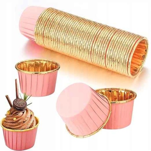 PapiLotki muffins cupcakes formičky z ružového zlata 50 kusov