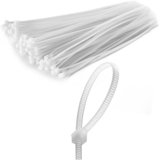 KABELOVÉ VIAZAČKY, BIELE, 100 KS. 280 x 4,8