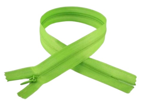 Zips, SAMOSTATNÝ Zips, KRYTÁ ČIPKA, 40cm, ZELENÁ