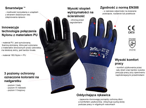 Pracovné rukavice, bezšvové, elastické ochranné rukavice K2 veľ. 9 rokov