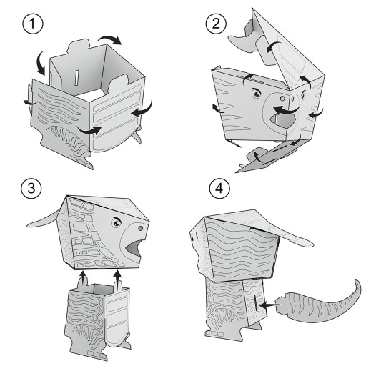 CubeHead. Model parasaurolophus