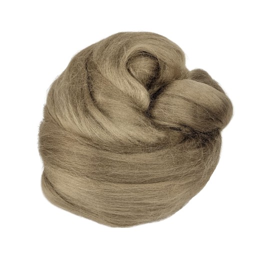 SVETLOHNEDÁ česaná viskózová látka na vlasy, na plstenie, vlna 50g BLOND MYSI