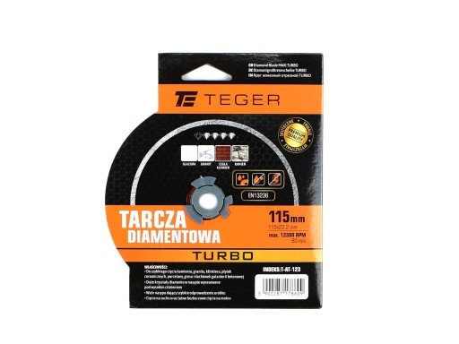 TURBO diamantový kotúč 115x22,23 mm TEGER