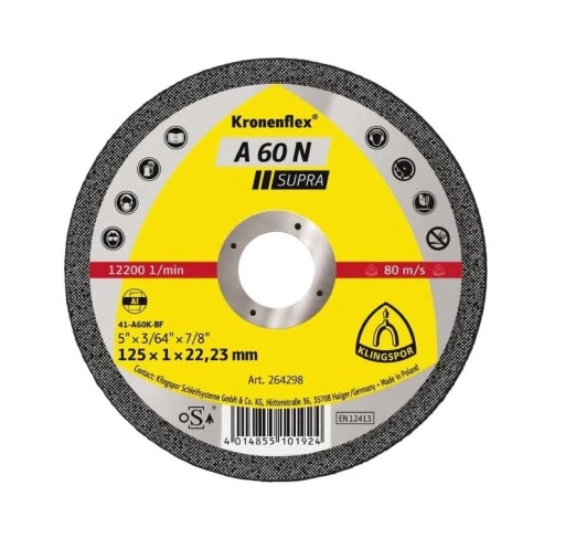 Klingspor kovový rezací kotúč 125x1x22,23mm A60N Supra 264298