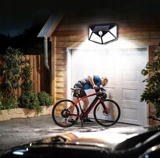 LED SOLAR LAMPA 100 ULIČNÁ ZÁHRADNÁ FASÁDNA LAMPA SÚMRAK SNÍMAČ POHYBU