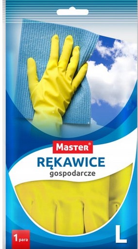 MASTER RUKAVICE DO DOMÁCNOSTI VEĽKÉ ~L~ ŽLTÉ PROTIŠMYKOVÉ 1 PÁR