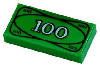 LEGO 3069bpx7 TANIER hladký 1x2 s potlačou (1g)
