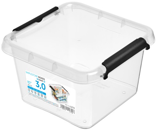 Box, plastový organizér, kryt, 3l