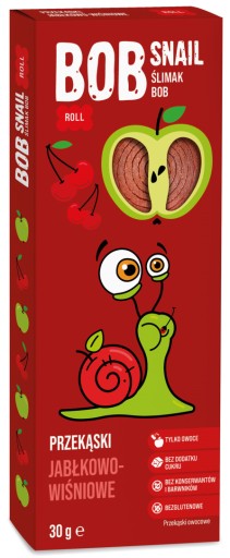 BOB SLIMÁK Jablkovo-čerešňový ovocný snack 30g