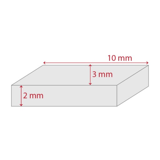 Silný plochý neodymový magnet 10x3x2 mm 10 kusov
