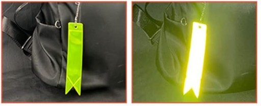 REFLEXNÝ PRÍvesok FLUO STRAP GADGET KRÚŽOK NA KĽÚČENKU NA BATOH REFLEXNÝ