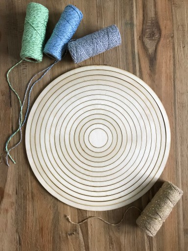 Drevený lapač obruče kruh MACRAME od 30 cm - 6 cm sada 13 ks.