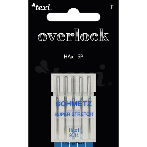 IHLY DO DOMÁCEHO OVERLOCKOVÉHO STROJA NA LÁTKU A PLETENÉHO OVERLOCKU - x90 - 5 ks.