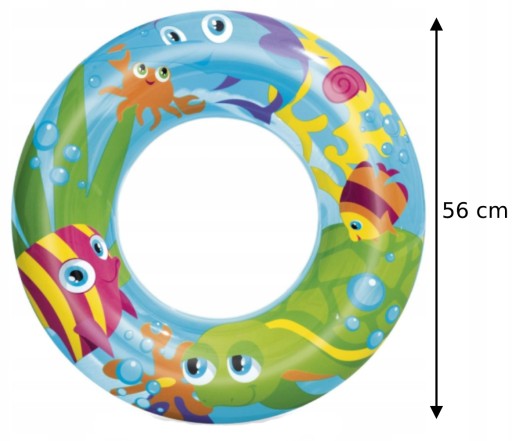 Nafukovací kruh pre deti 3-6 rokov na plávanie vo vode 56 cm Bestway 36013