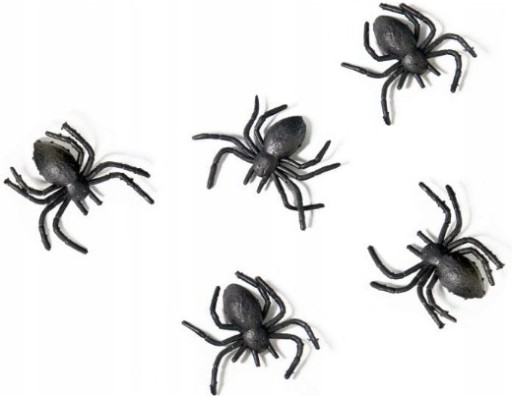 ČIERNE PLASTOVÉ PAVÚKY 3 CM X 3 CM HALLOWEENSKÉ NARODENINOVÉ DEKORÁCIE 10 KS