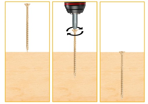 TESÁRSKE SKRUTKY DO DREVA 6x80 TAPERED TORX 100 ks WCS-06080 AZMET
