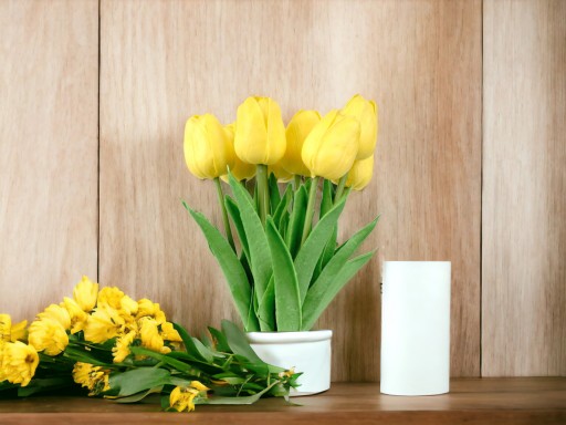 SILIKÓNOVÝ TULIPÁN AKO ŽIVÝ UMELÝ GUMOVÝ KVET PRE ŽLTÉ UMENIE