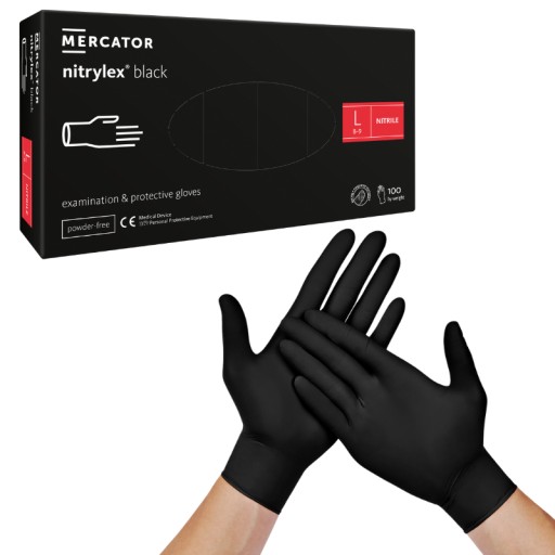 Nitrilové rukavice BLACK MERCATOR NITRYLEX čierne AQL 1,5 100 ks