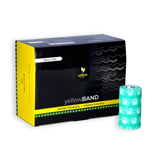 Samolepiaca stabilizačná súdržná bandáž YellowBAND 10cm zelené labky