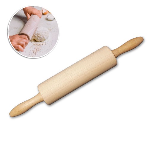 Drevený valček na cesto na pizzu, pohyblivý, malý, 40 cm